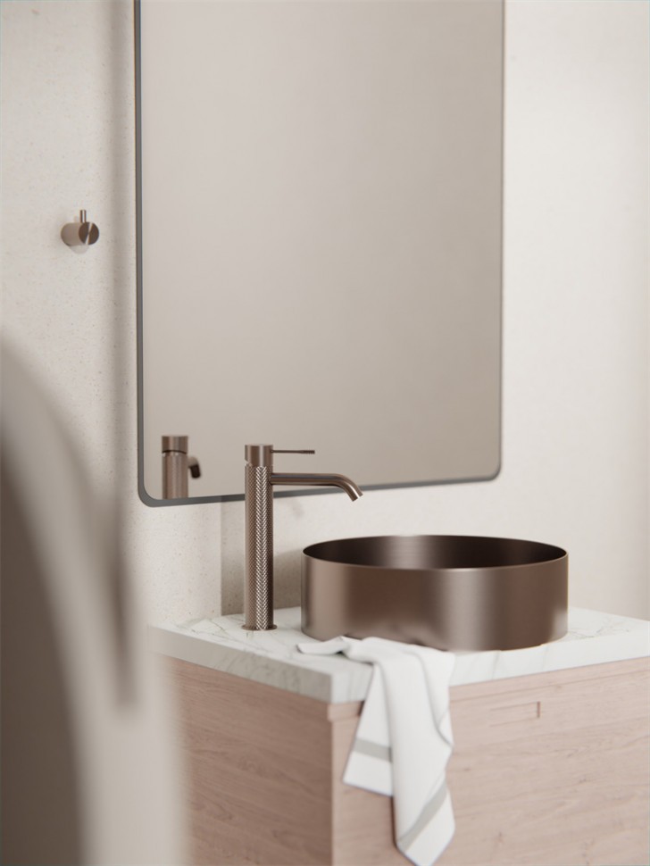 Смеситель для раковины Lotis Santi 1000CB высокий, cooper brushed