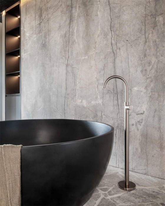 Смеситель для раковины Lotis Mone 1010BN напольный, цвет brushed nickel