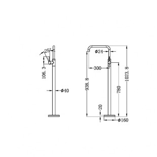 Смеситель для ванна, раковины, отдельностоящий, Lotis, цвет: бронза