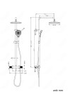 Душевая стойка Lotis Santi 1020BN с термостатом, цвет brushed nickel