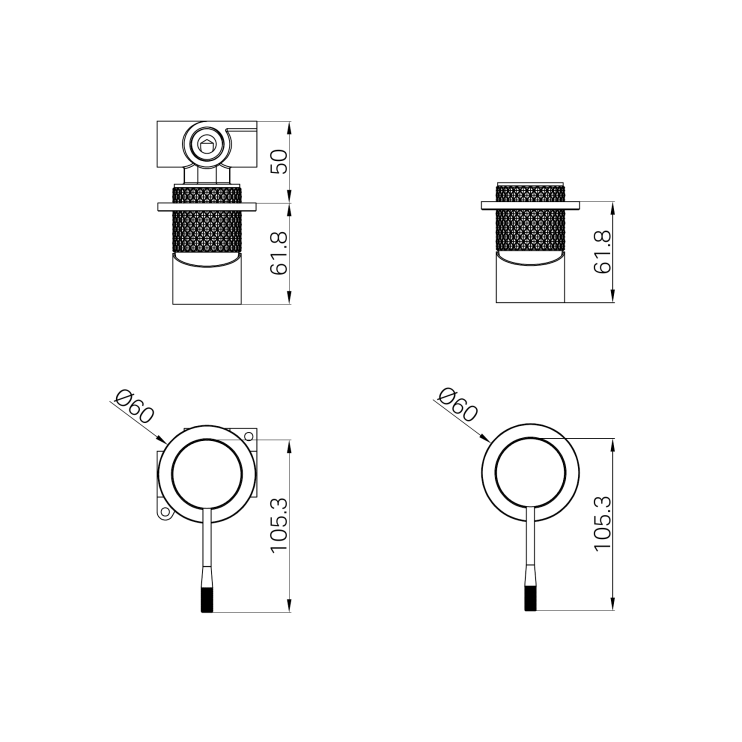 Смеситель для душа Lotis Santi 1016CB встраиваемый, цвет copper brushed
