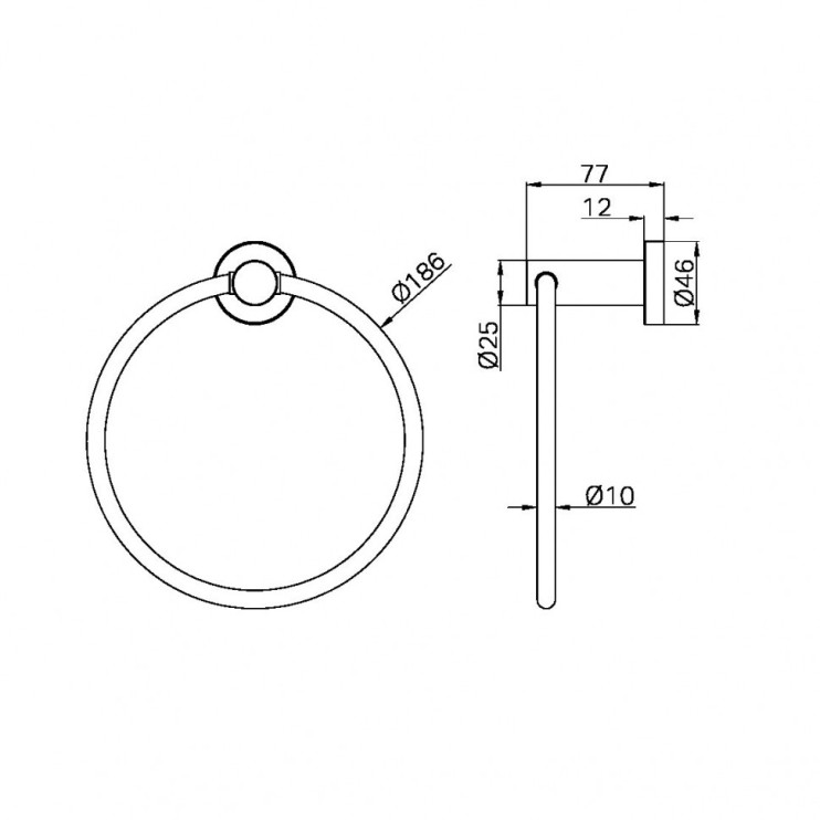 Держатель для полотенец, круглое, Lotis, цвет: белый