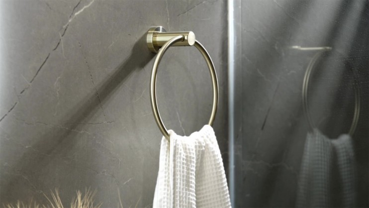 Держатель для полотенец, круглое, Lotis, цвет: золото