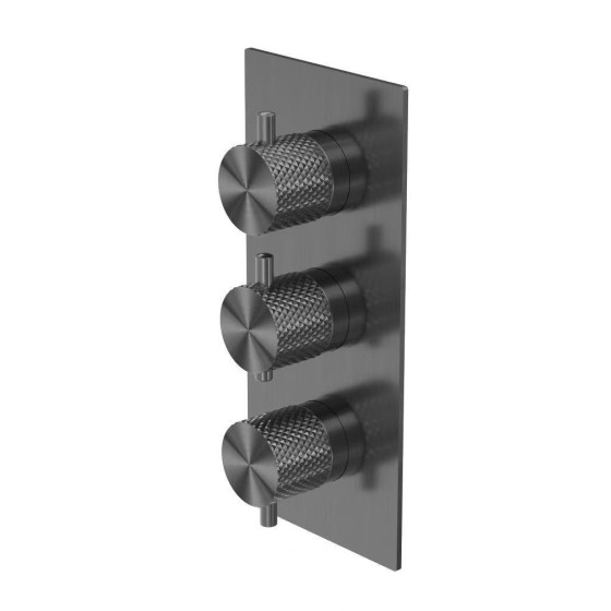 Смеситель для душа Lotis Santi 1026BMB с термостатом на 3 потребителя, цвет black metal brass