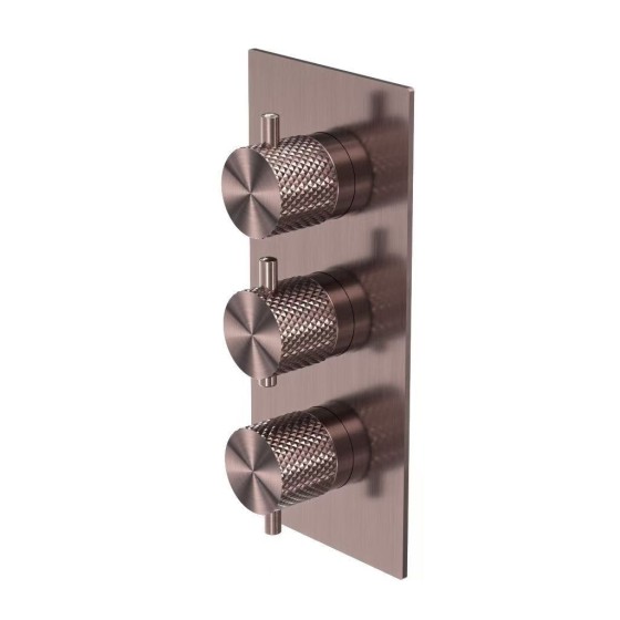 Смеситель для душа Lotis Santi 1026CB с термостатом на 3 потребителя, цвет copper brushed