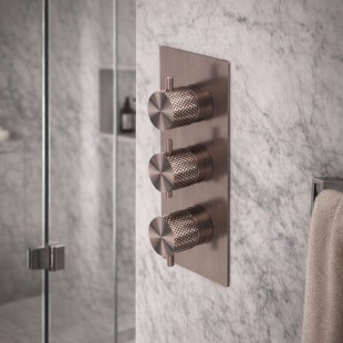 Смеситель для душа Lotis Santi 1026CB с термостатом на 3 потребителя, цвет copper brushed