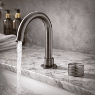 Смеситель для раковины Lotis Santi 1063BMB на два отверстия, цвет black metal brass