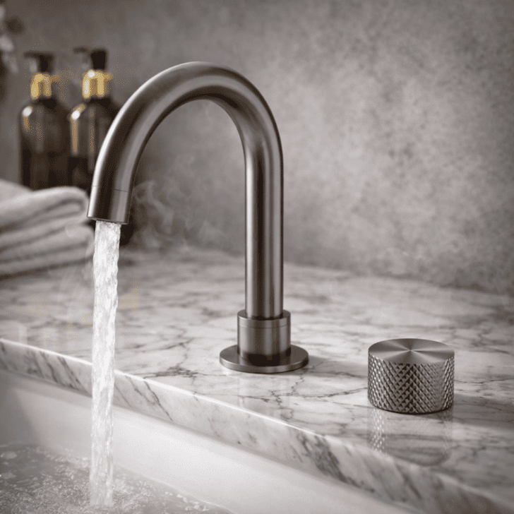 Смеситель для раковины Lotis Santi 1063BMB на два отверстия, цвет black metal brass