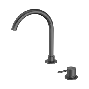 Смеситель для раковины Lotis Mone 1064GM на два отверстия, цвет gun metal