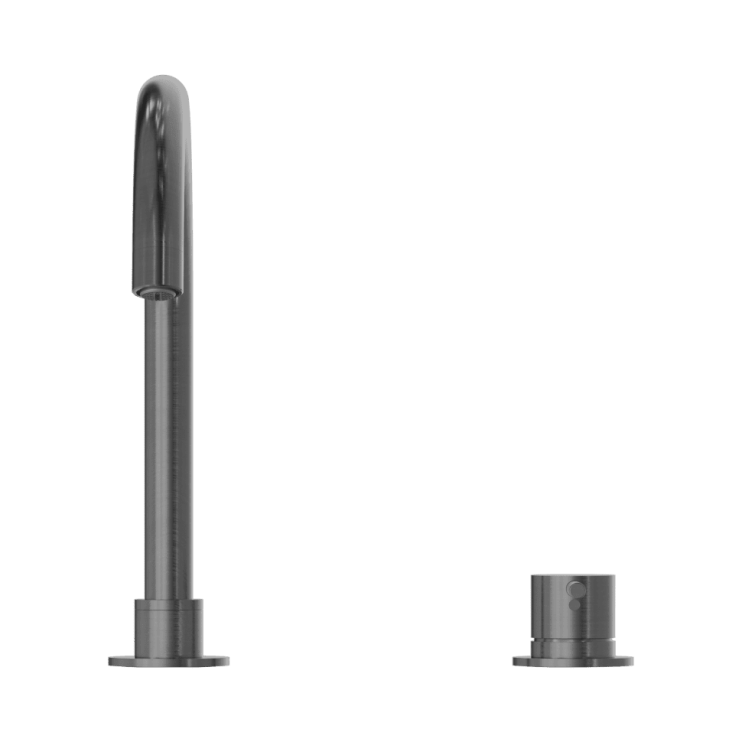Смеситель для раковины Lotis Mone 1064GM на два отверстия, цвет gun metal