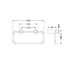 Держатель для полотенец, овальное, Lotis, цвет: оружейный металл