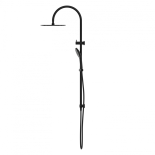 Душевая система с верхним душем и лейкой, Lotis, цвет: черный