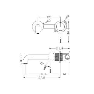 Смеситель для раковины Lotis Santi 1006CB встраиваемый, цвет copper brushed