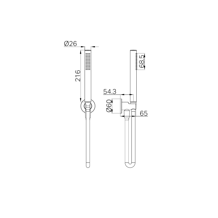 Душевой гарнитур Lotis Mone 1068BN, цвет brushed nickel