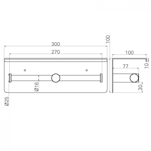 Двойной держатель для туалетной бумаги, Lotis, цвет: никель