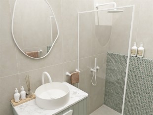 Смеситель для душа, с ручным душем, скрытый, Lotis, цвет: белый