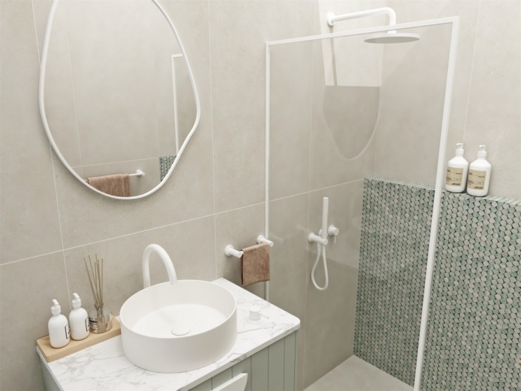 Смеситель для душа, с ручным душем, скрытый, Lotis, цвет: белый