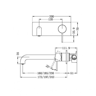Смеситель для раковины, скрытый, Lotis, цвет: белый
