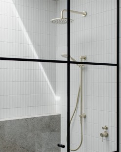 Душевой гарнитур со штангой, Lotis, цвет: золото