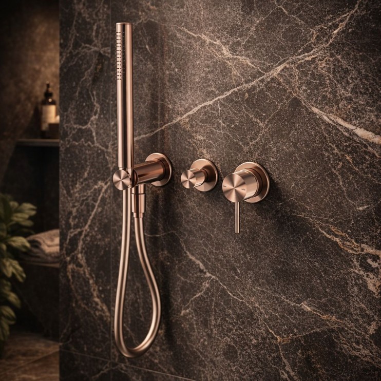 Смеситель для душа Lotis Mone 1012CB встраиваемый с ручным душем, цвет copper brushed