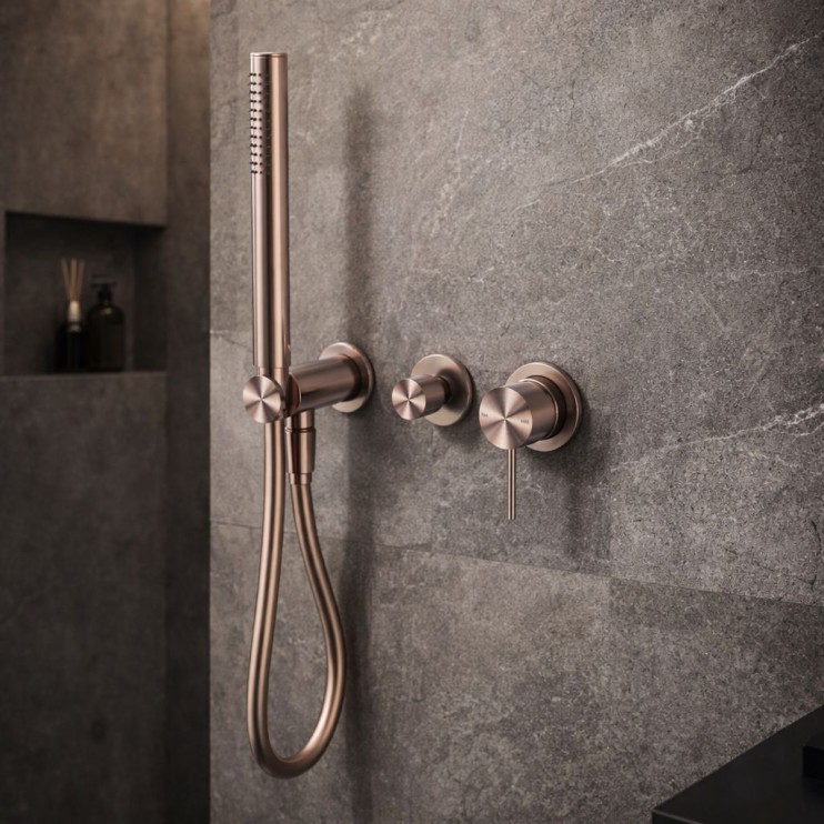 Смеситель для душа Lotis Mone 1012CB встраиваемый с ручным душем, цвет copper brushed