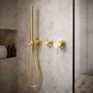 Смеситель для душа Lotis Mone 1012BB встраиваемый с ручным душем, цвет brushed brass