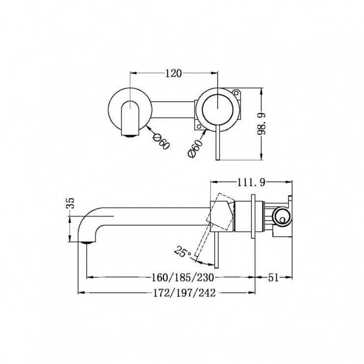 Смеситель для раковины, скрытый, Lotis, цвет: белый