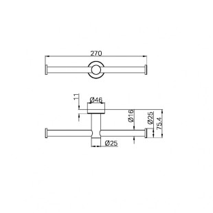 Двойной держатель для туалетной бумаги, Lotis, цвет: хром