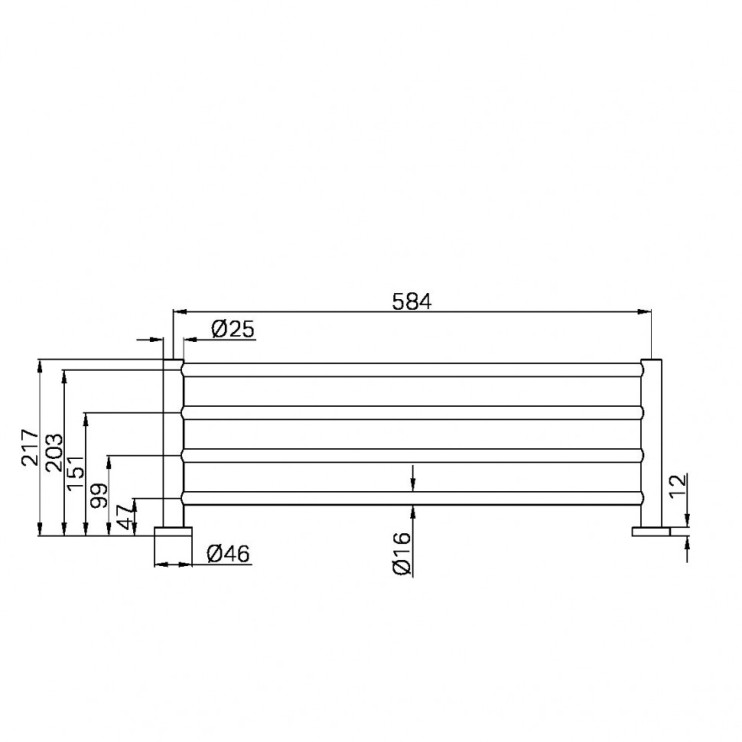 Держатель для полотенец, тройной, Lotis, цвет: бронза